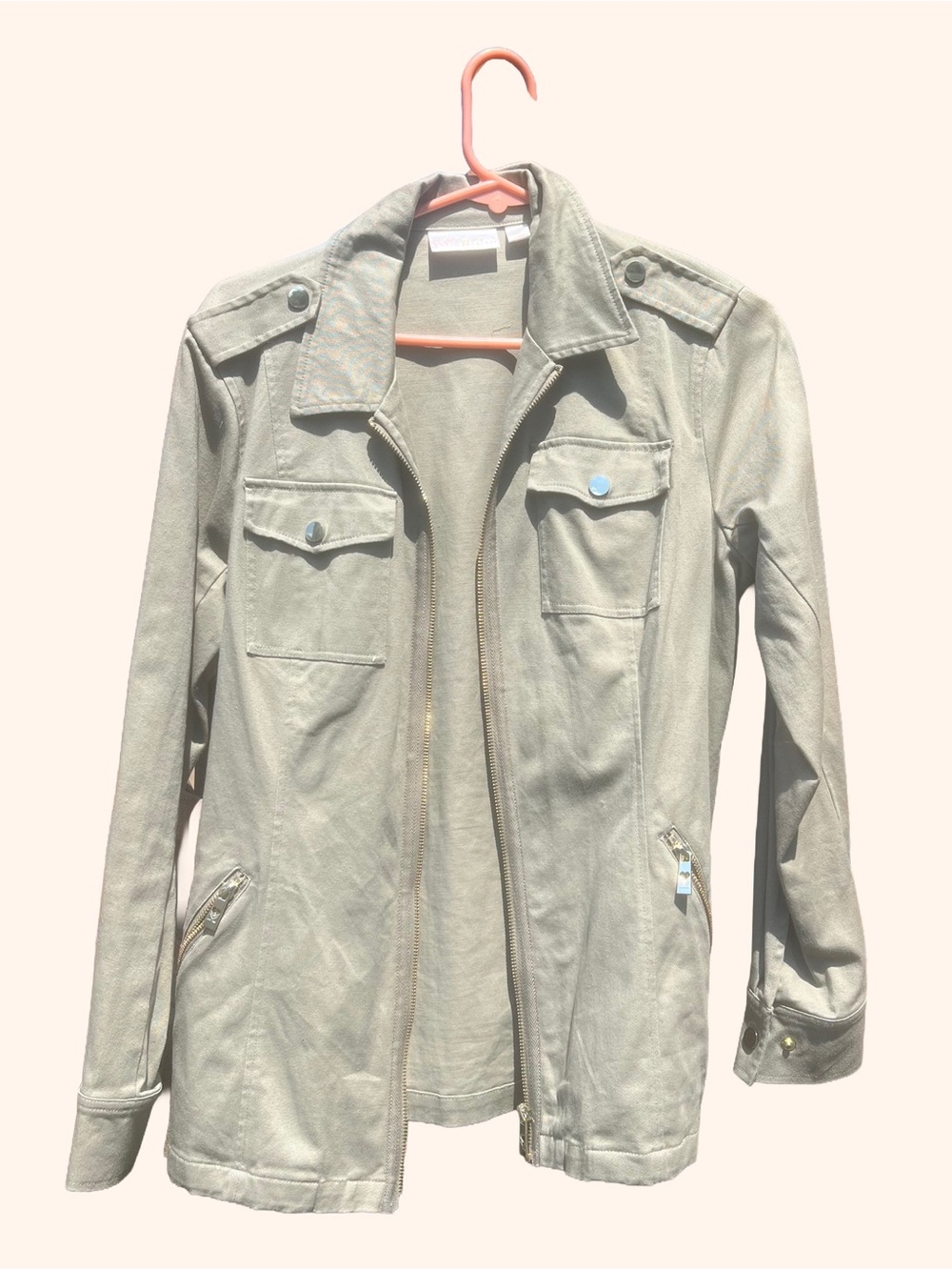 Belle by Kim Gravel Light Sage Utility Jacket